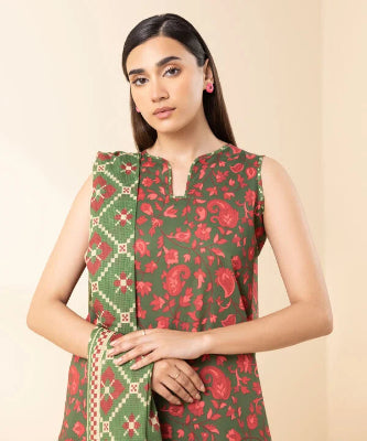 Unstitched Printed Lawn 3-Piece Suit