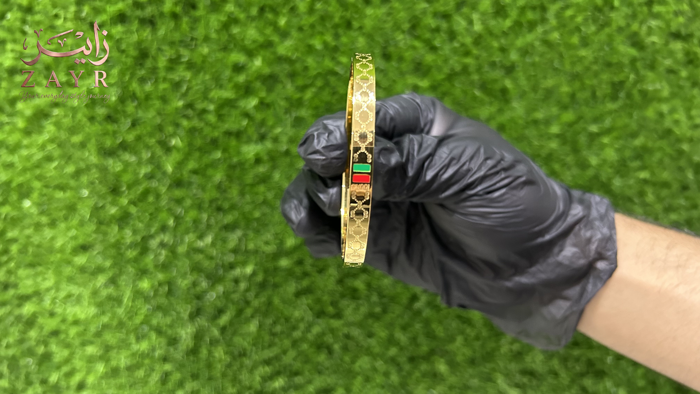 The ZAYR Blossom: Gold-Plated Crystal Floral Bangle