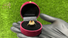 The ZAYR Amber Cushion Halo Ring