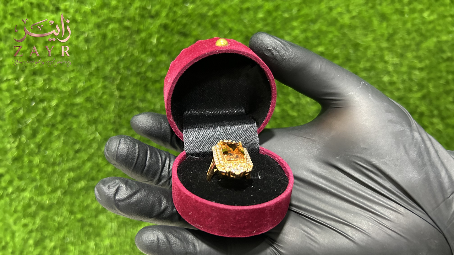 The ZAYR Gilded Amber Halo Ring