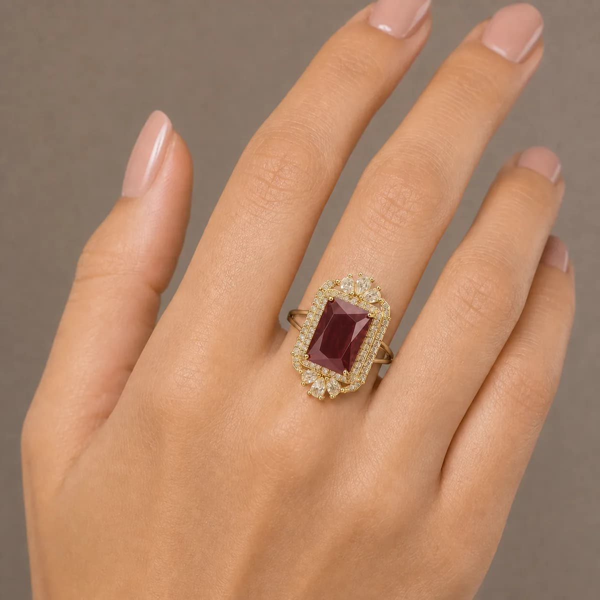Aurelia Emerald-Cut Double-Halo Ring, photo 3 of 3