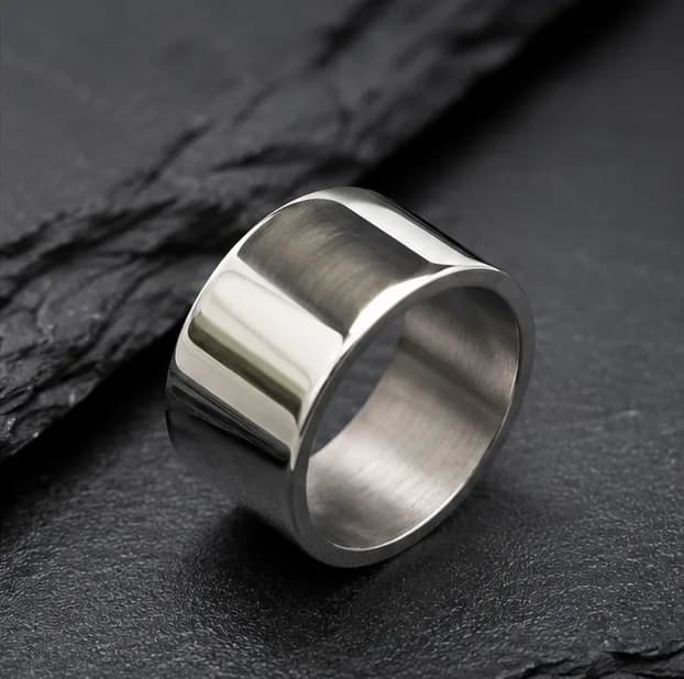 Bold Steel Band Ring 2