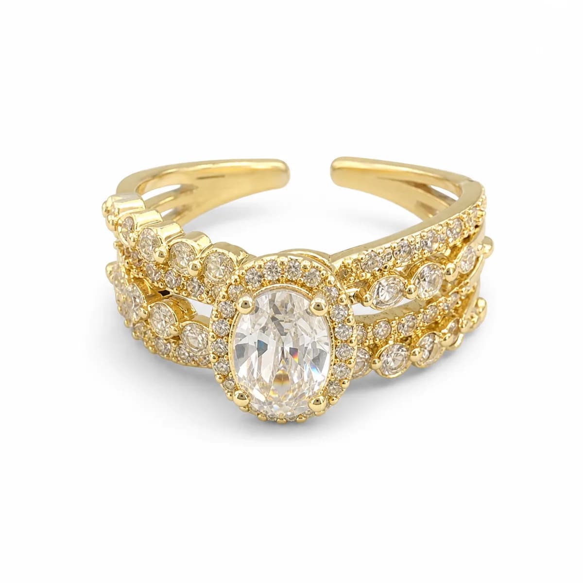 Isla Clear Oval Cluster Ring