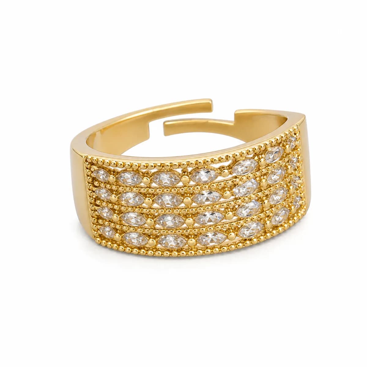 Marisol Lattice Pave Wide Band Ring