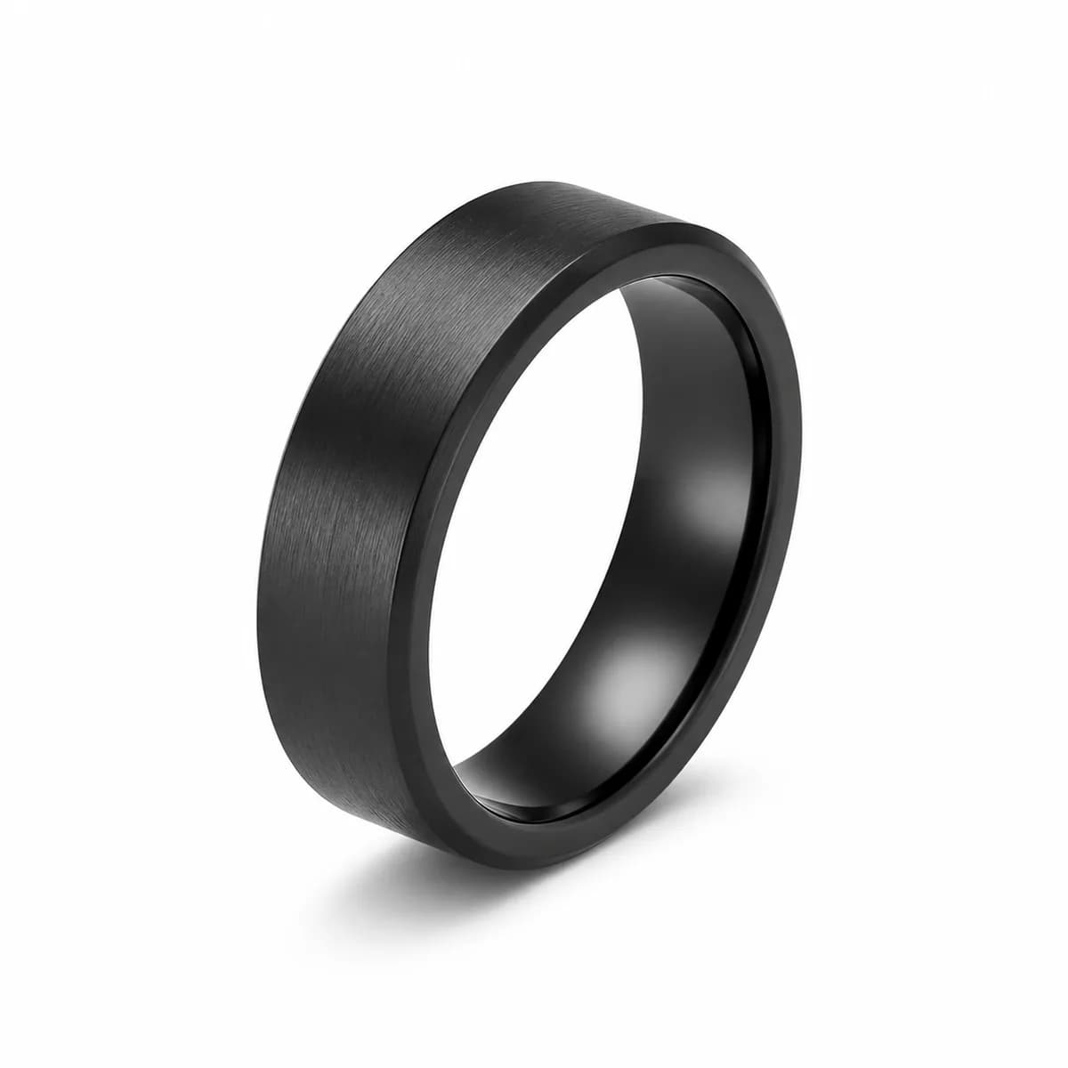 Nadia Matte Black Band Ring