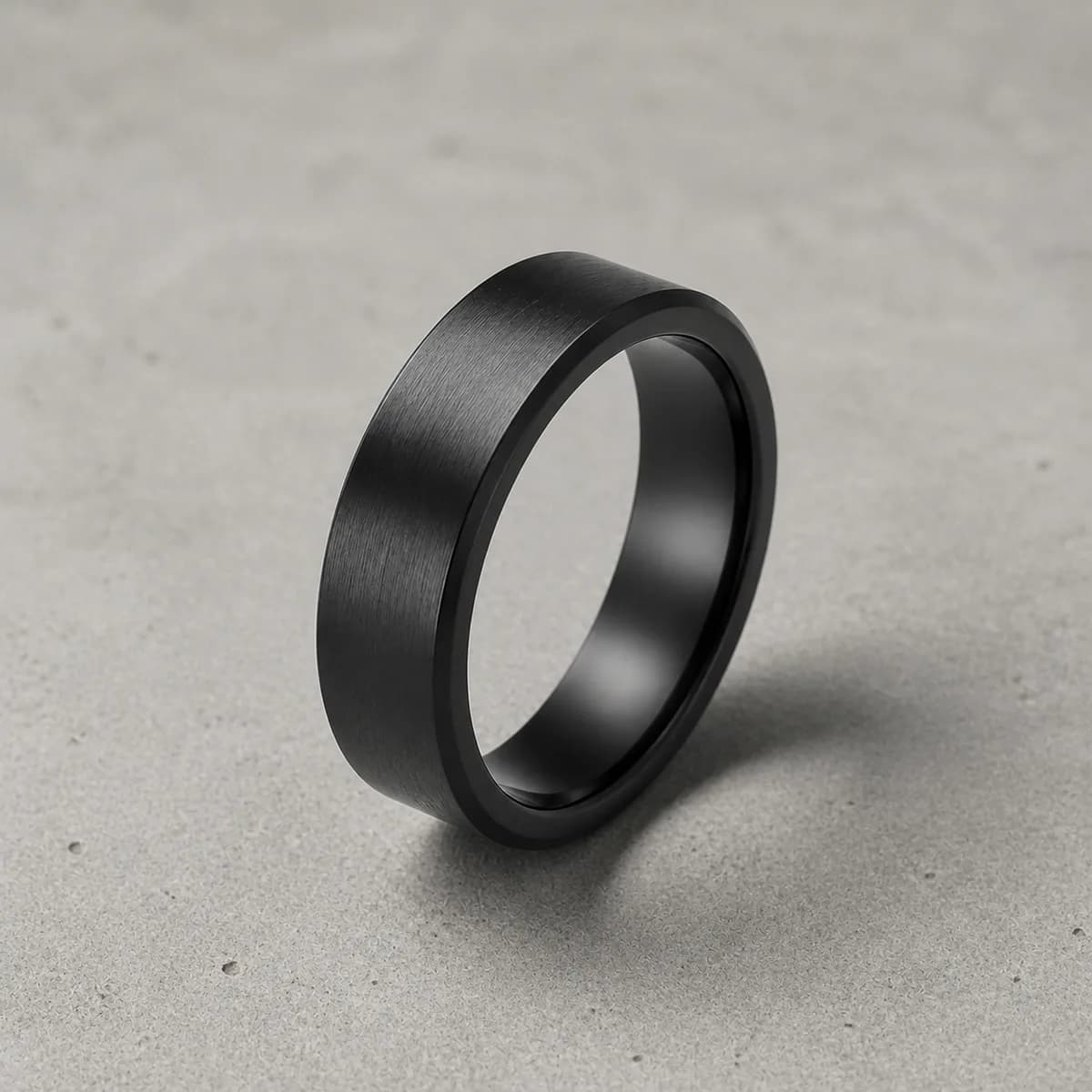 Nadia Matte Black Band Ring