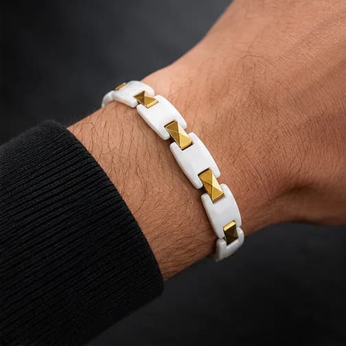 Noble White Ceramic Bracelet