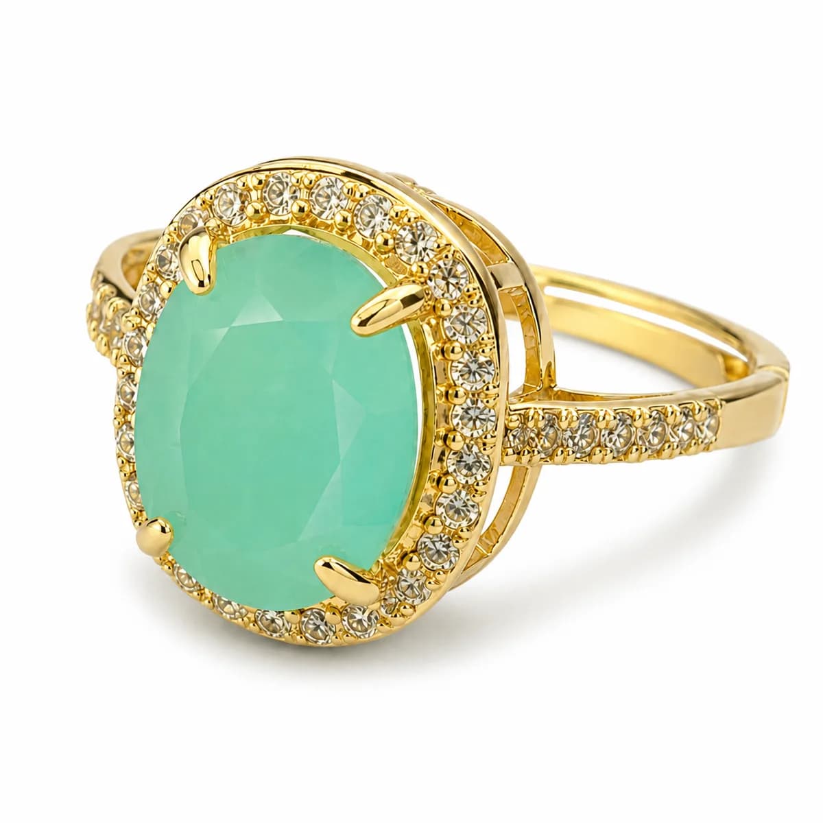 Noor Oval Halo Split-Shank Ring, photo 3 of 4