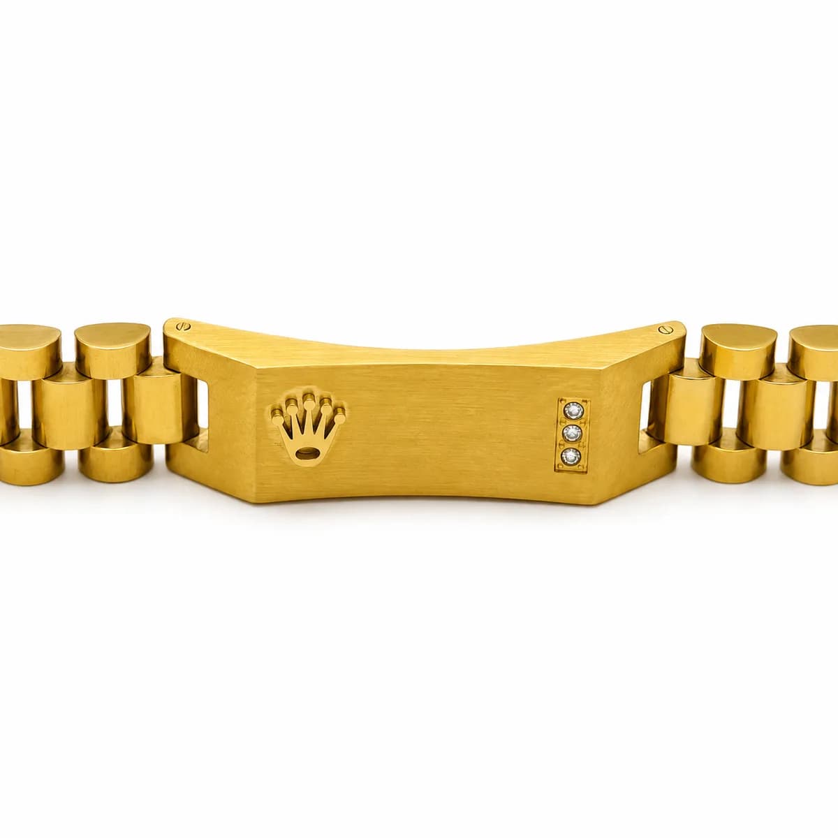 Onyx Crown ID Bracelet — Gold
