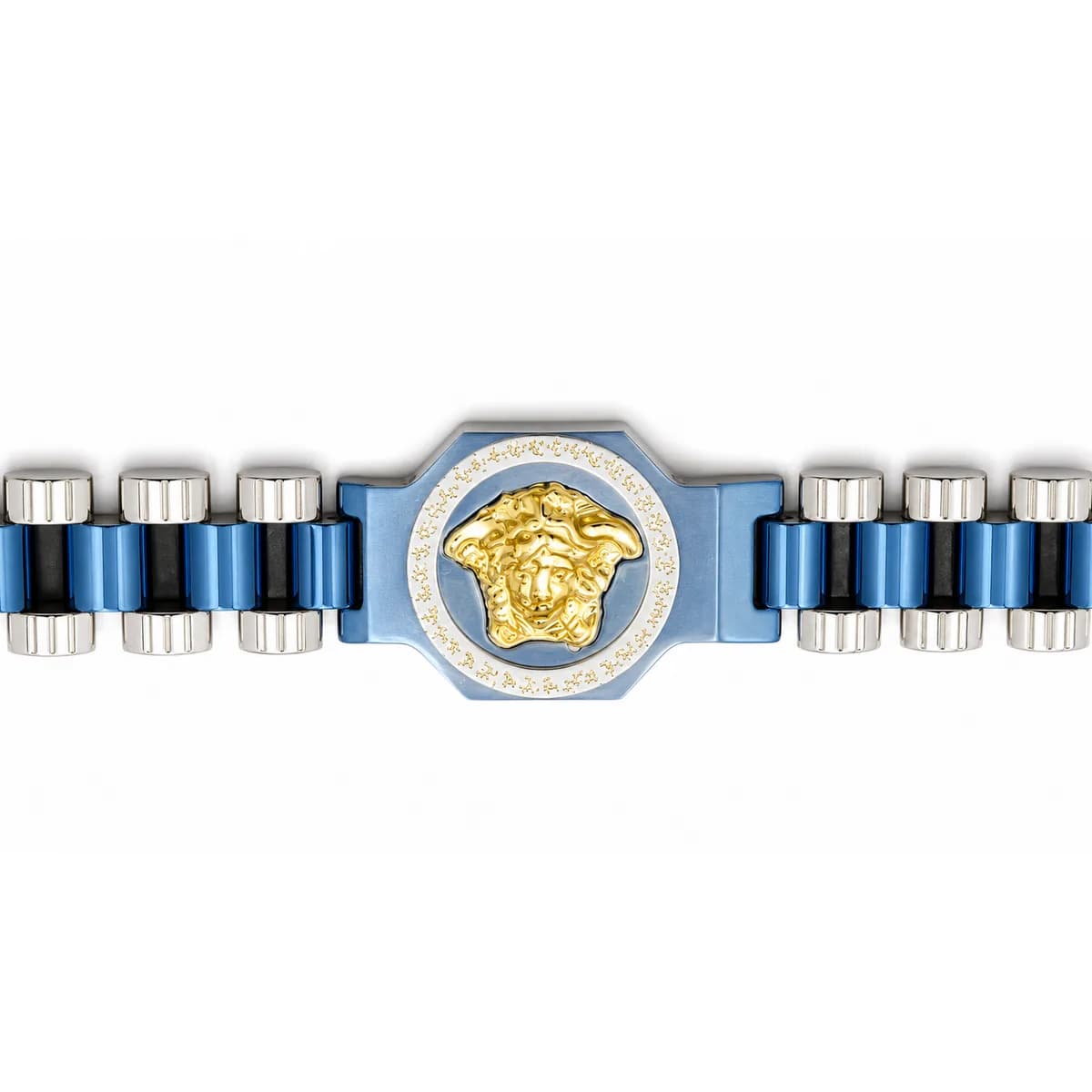 Regal Medallion Bracelet — Silver & Sky