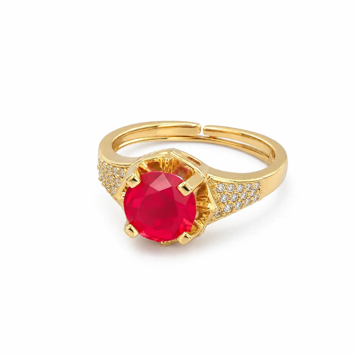 Valentina Red Solitaire Ring