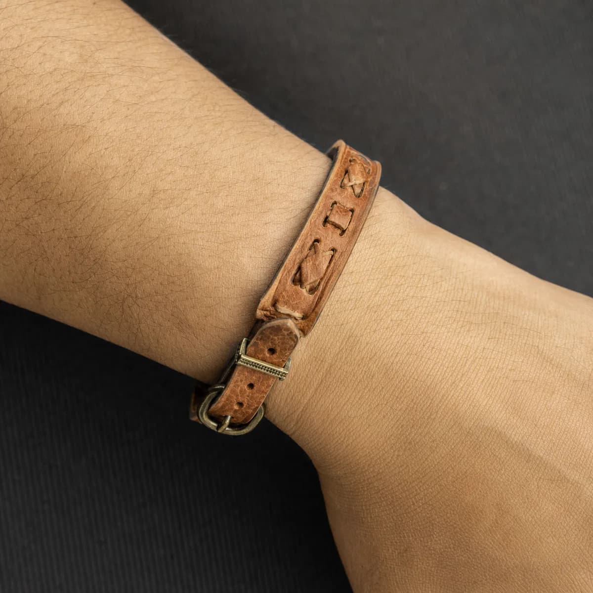 Woven Leather Cuff Bracelet 3