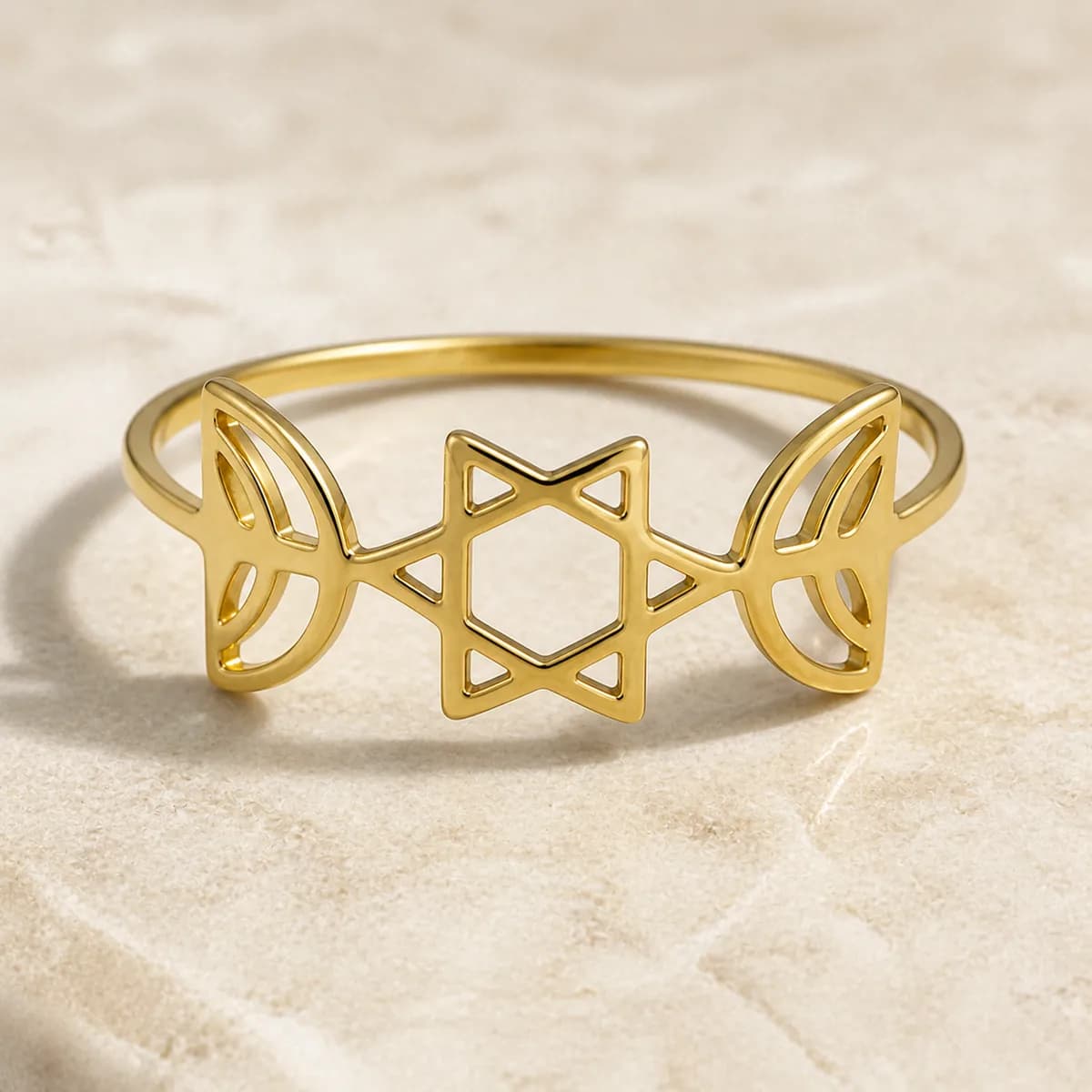 Wren Star & Crescent Openwork Ring 3