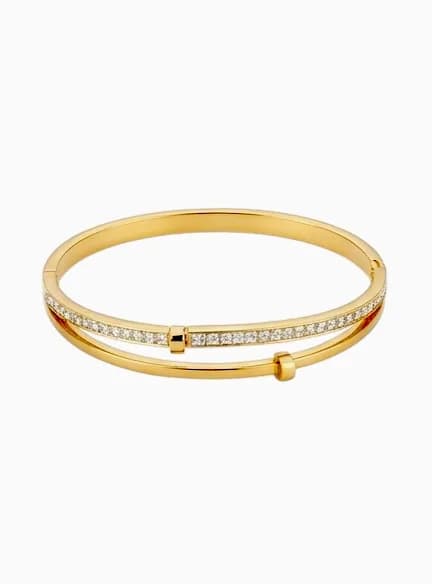 Lustre Pave Double-Band Bangle