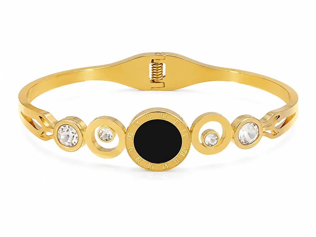 Noir Roman Disc Bangle