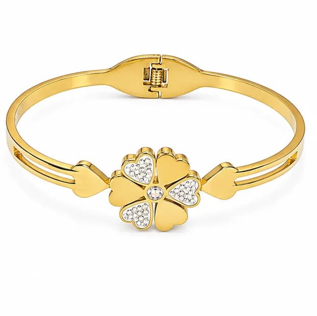 Celeste Crystal Flower Bangle