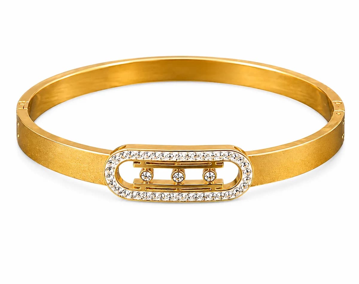 Halo Crystal Oval Bangle