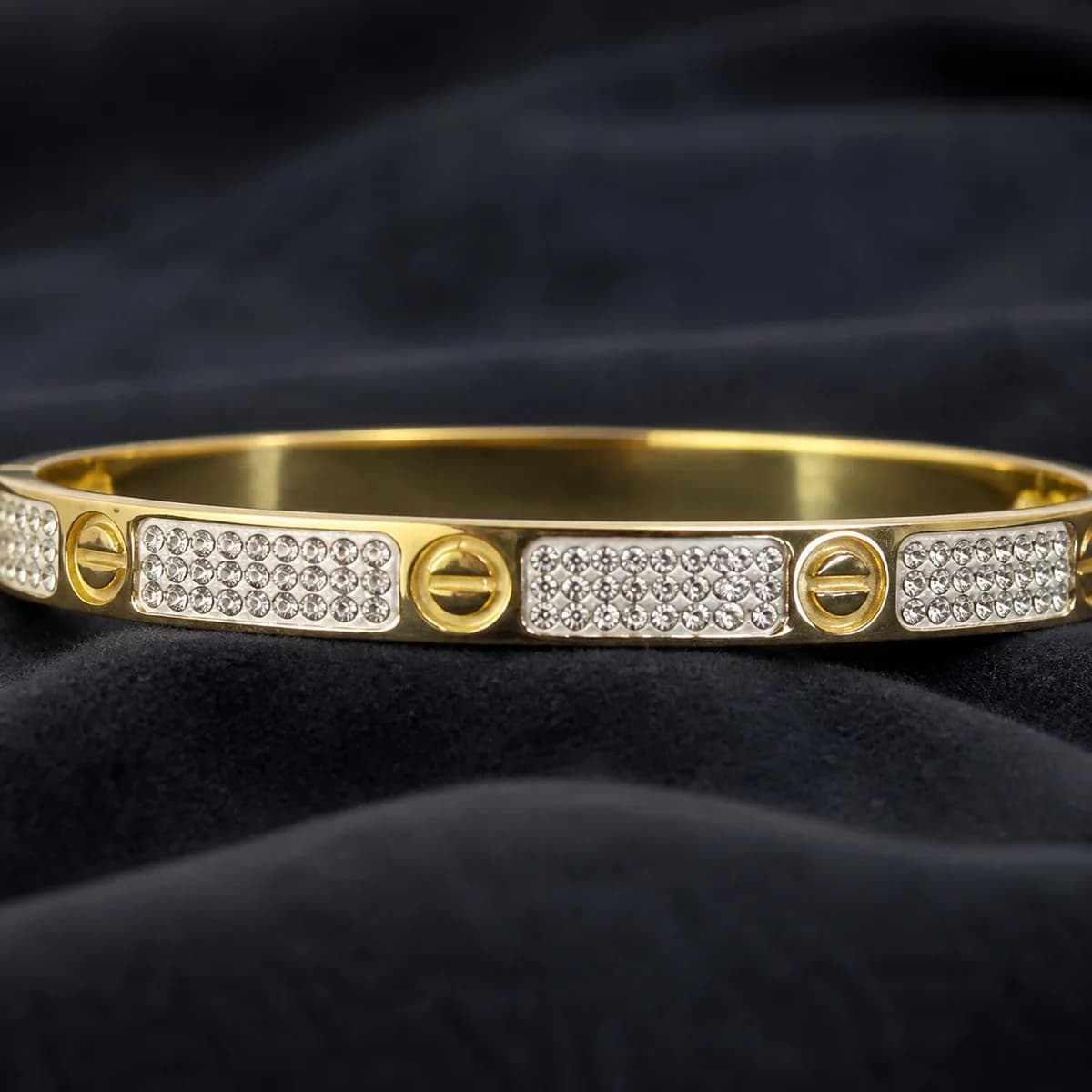 Radiant Crystal Screw Bangle