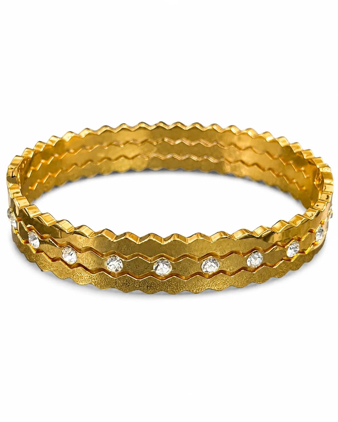 Honeycomb Crystal Triple-Band Bangle 1