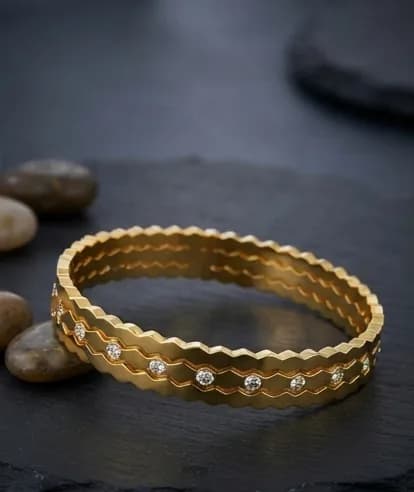 Honeycomb Crystal Triple-Band Bangle 3