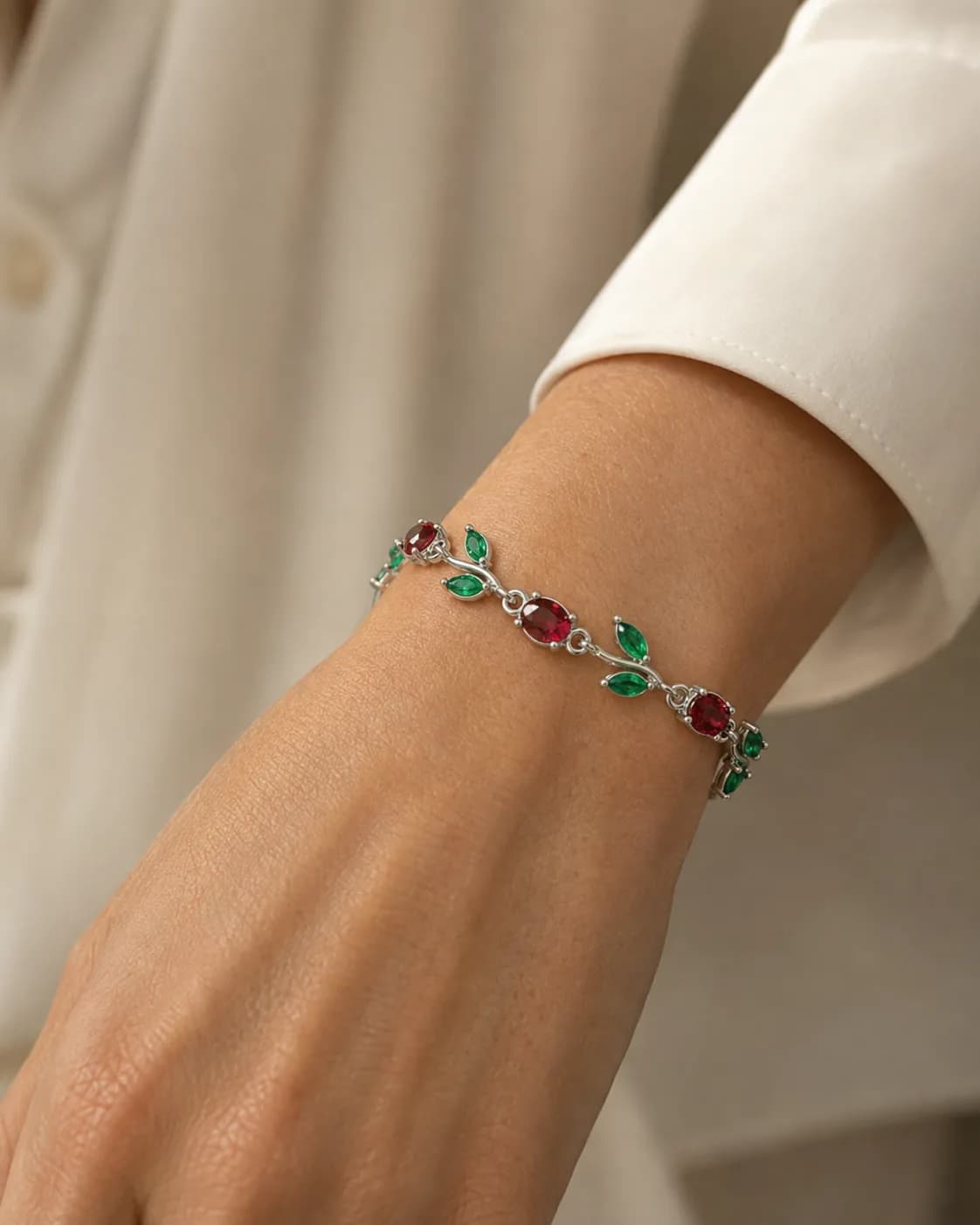Crimson Garden Vine Bracelet