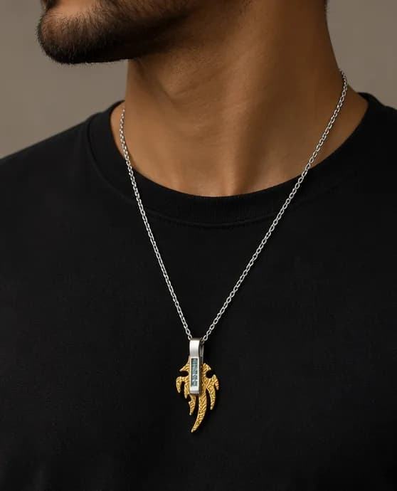 Thunderbolt Two-Tone Palm Pendant Chain 2