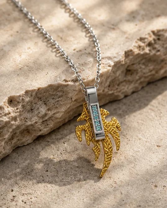 Thunderbolt Two-Tone Palm Pendant Chain 3