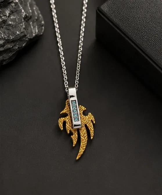 Thunderbolt Two-Tone Palm Pendant Chain 4
