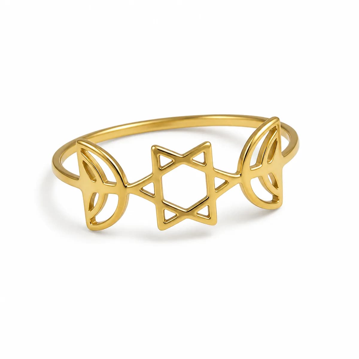 Wren Star & Crescent Openwork Ring