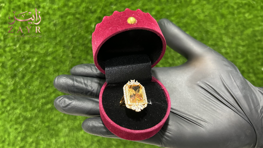 The ZAYR Gilded Amber Halo Ring