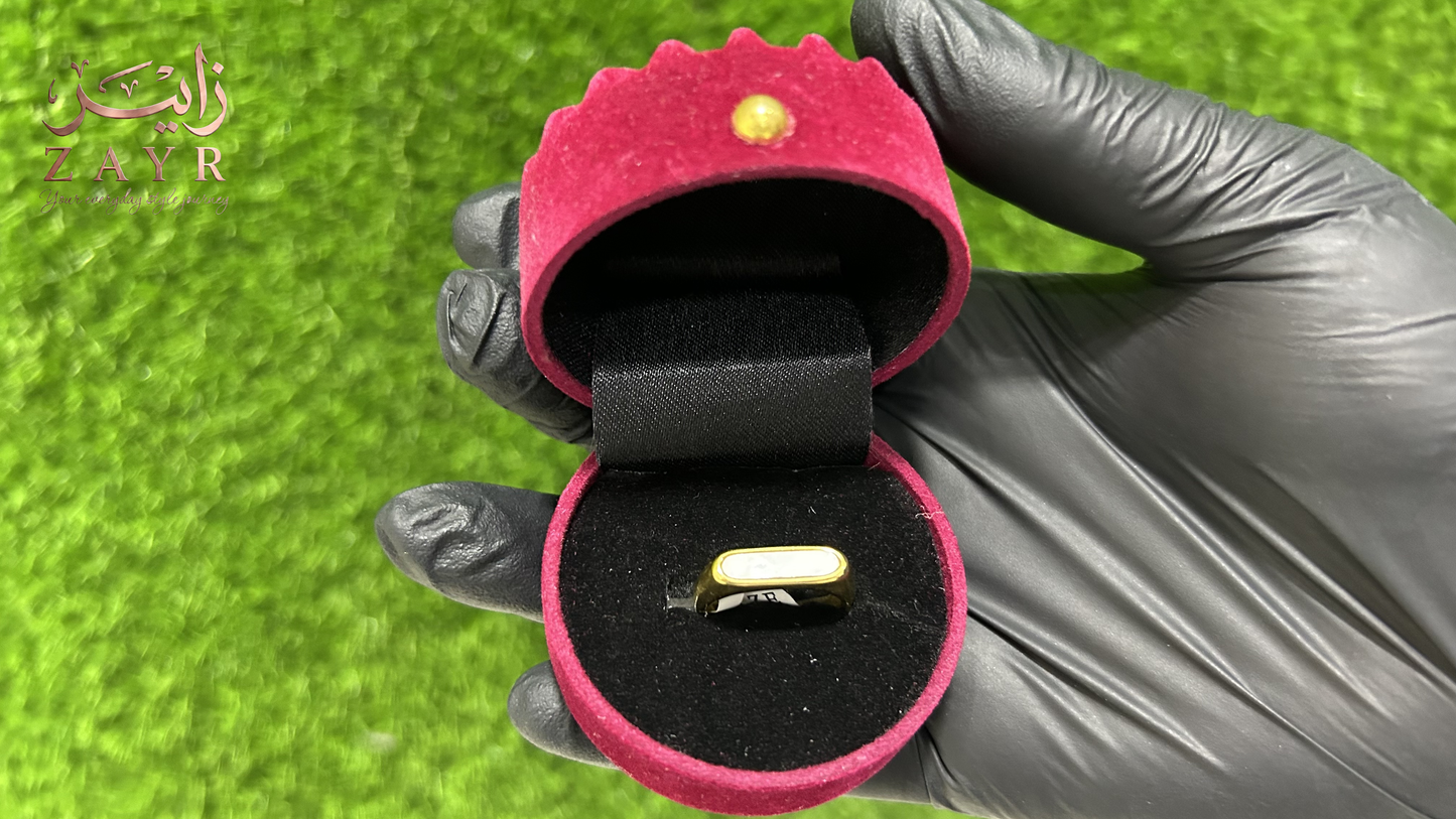 The ZAYR Ivory Horizon Signet Ring