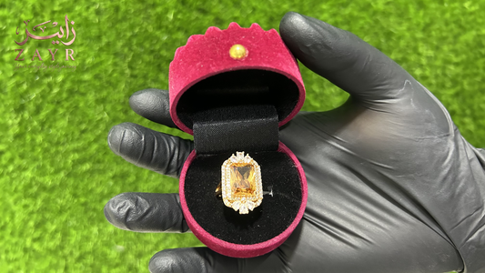The ZAYR Gilded Amber Halo Ring