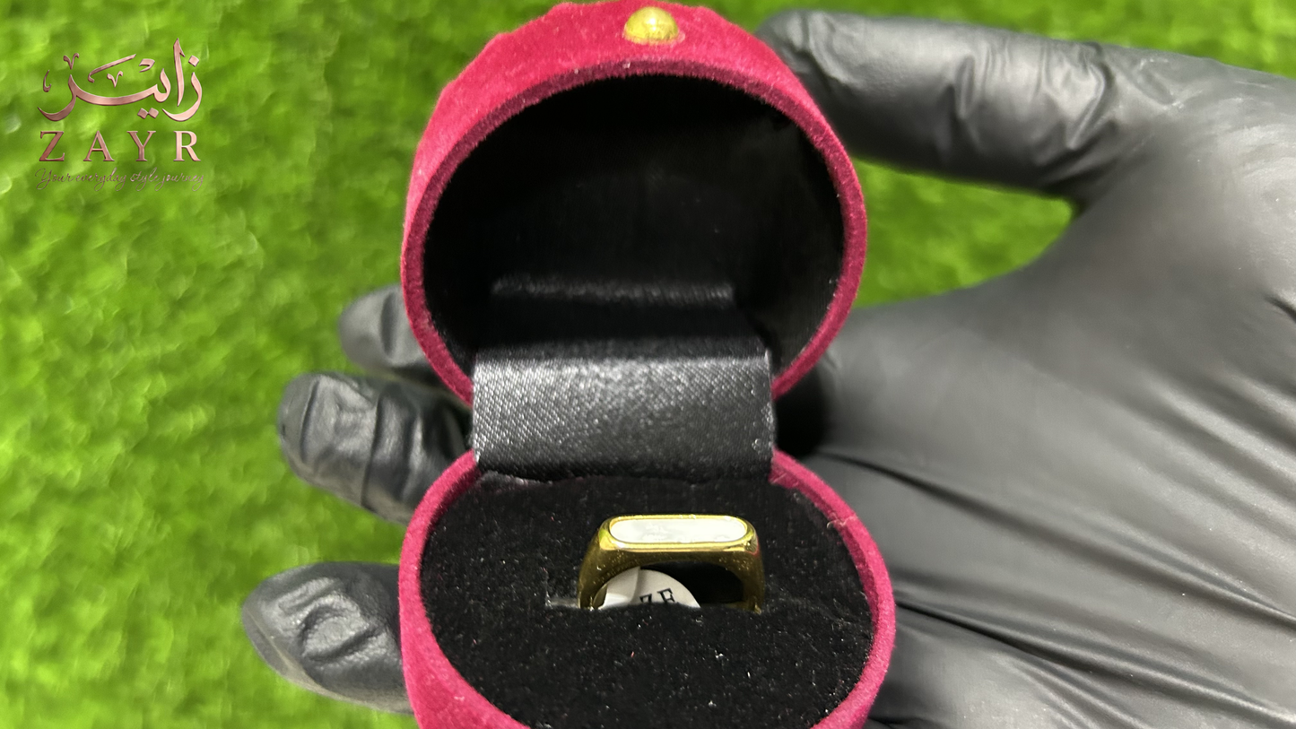 The ZAYR Ivory Horizon Signet Ring