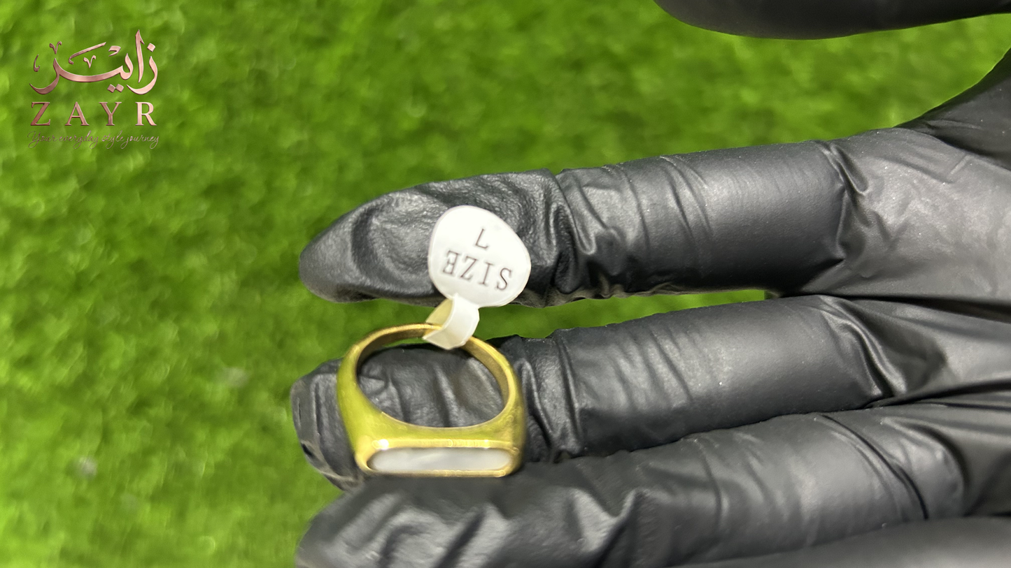 The ZAYR Ivory Horizon Signet Ring