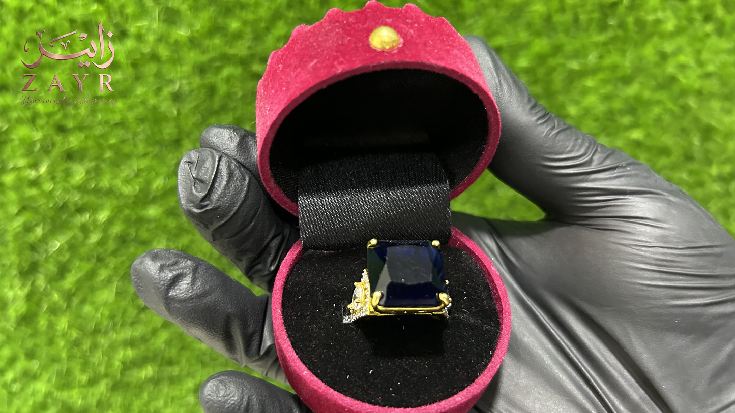 ZAYR Royal Sapphire Cushion-Cut Ring