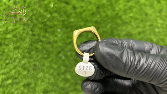 Modern Square-Top Gold Plated Signet Ring