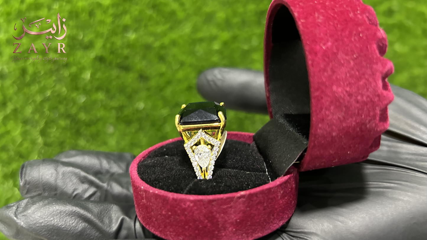 The ZAYR Harmony: Dual-Stone Roman Numeral Ring