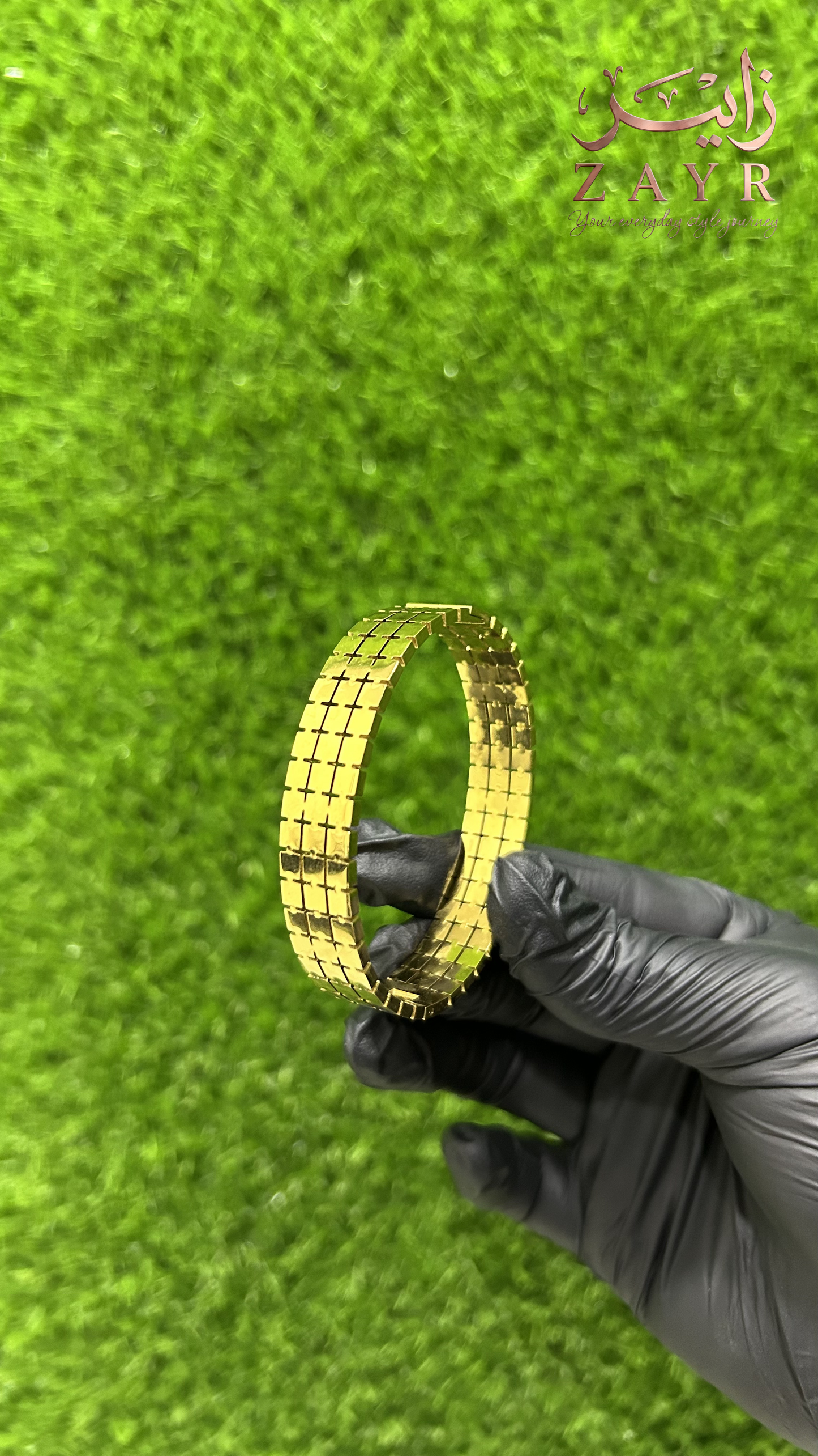 Zayr Sovereign Checker Gold Bracelet