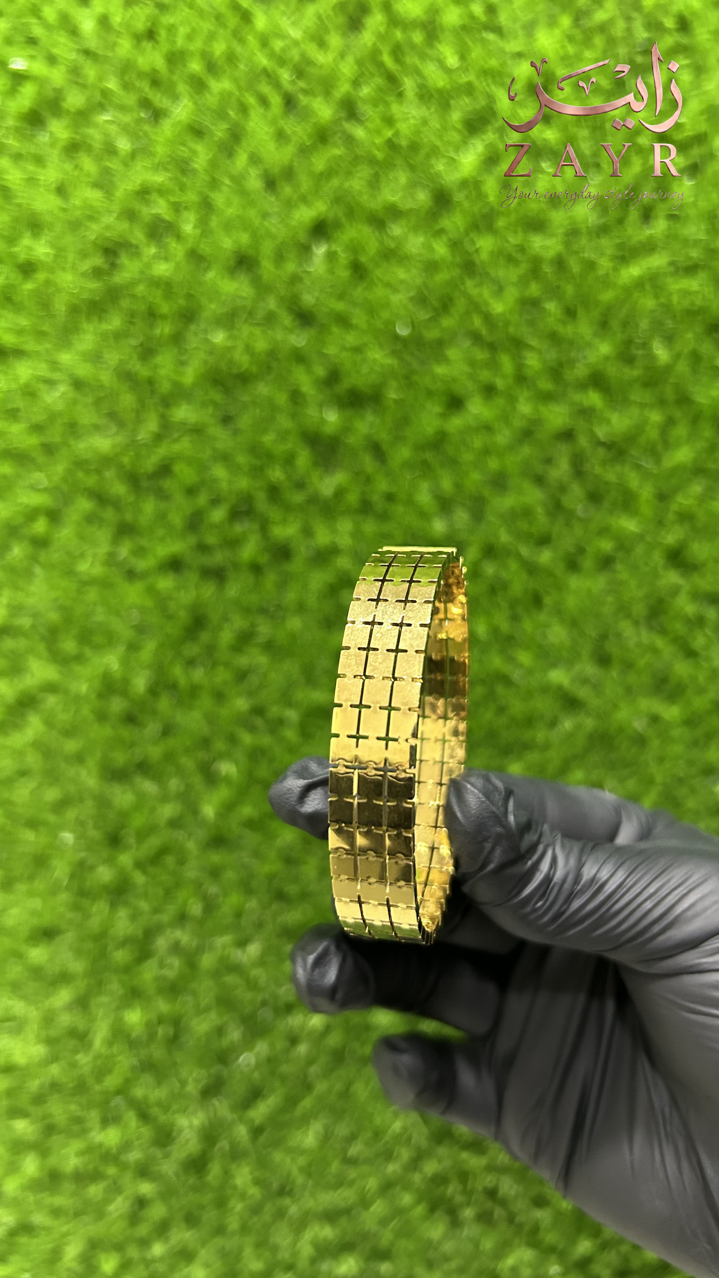 Zayr Sovereign Checker Gold Bracelet