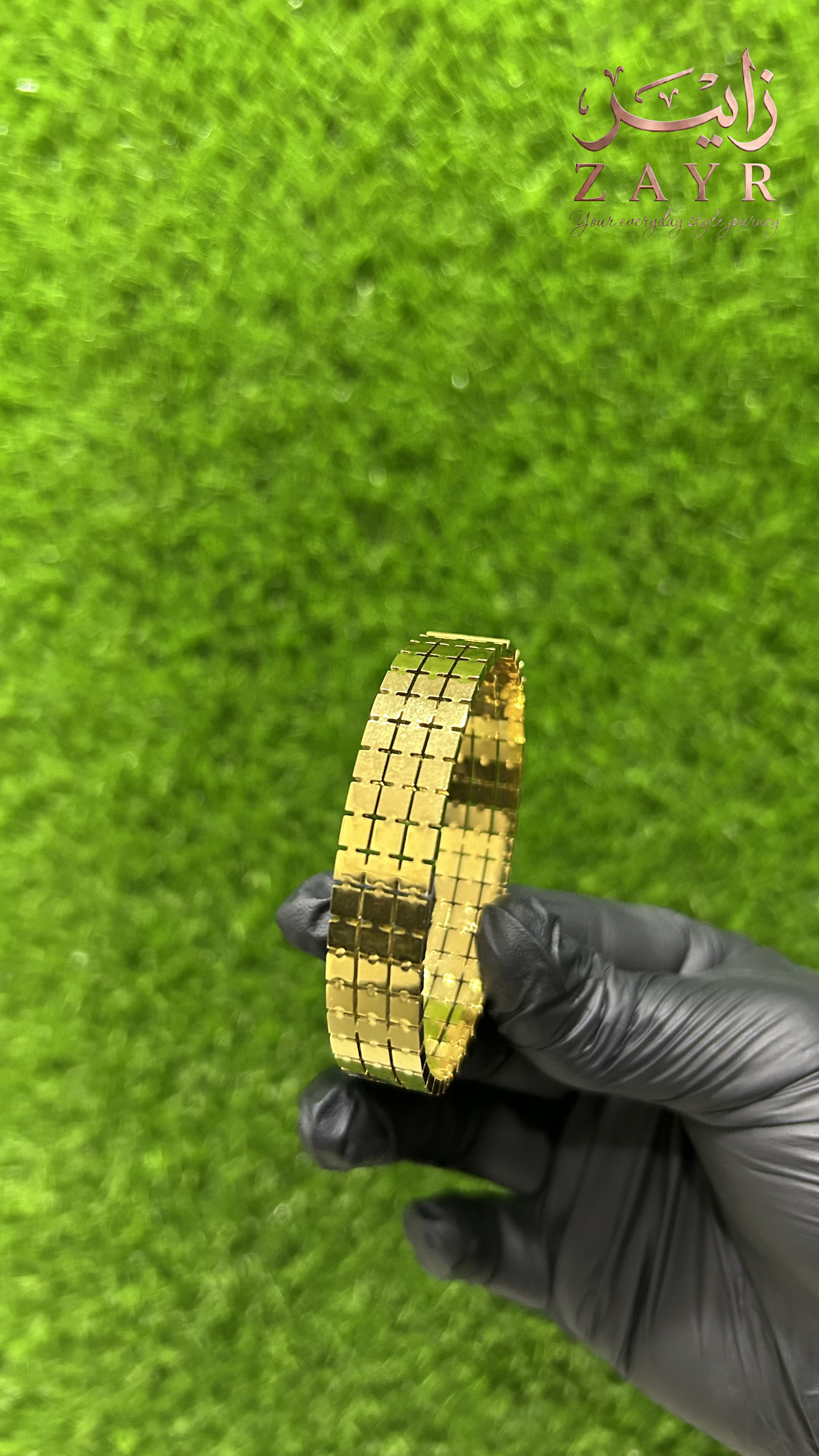 Zayr Sovereign Checker Gold Bracelet