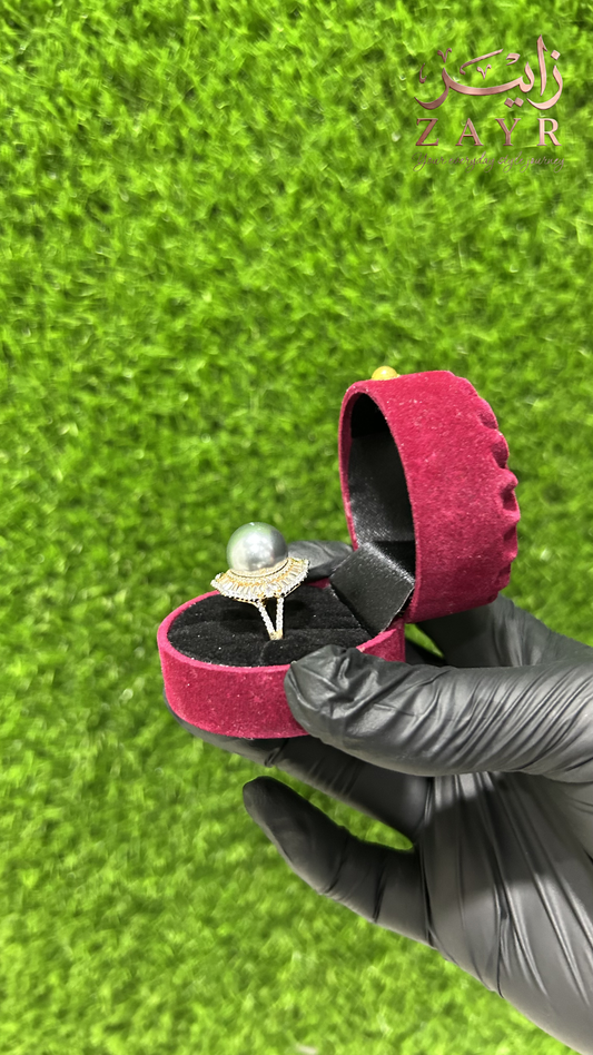 Zayr Silver-Mist Pearl Cocktail Ring for Women
