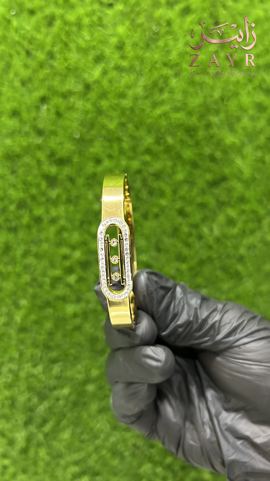Zayr Triple Grace Floating Crystal Bangle
