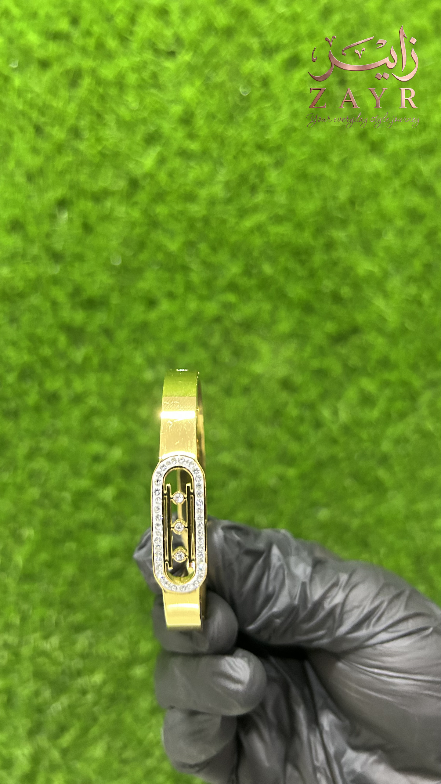 Zayr Triple Grace Floating Crystal Bangle