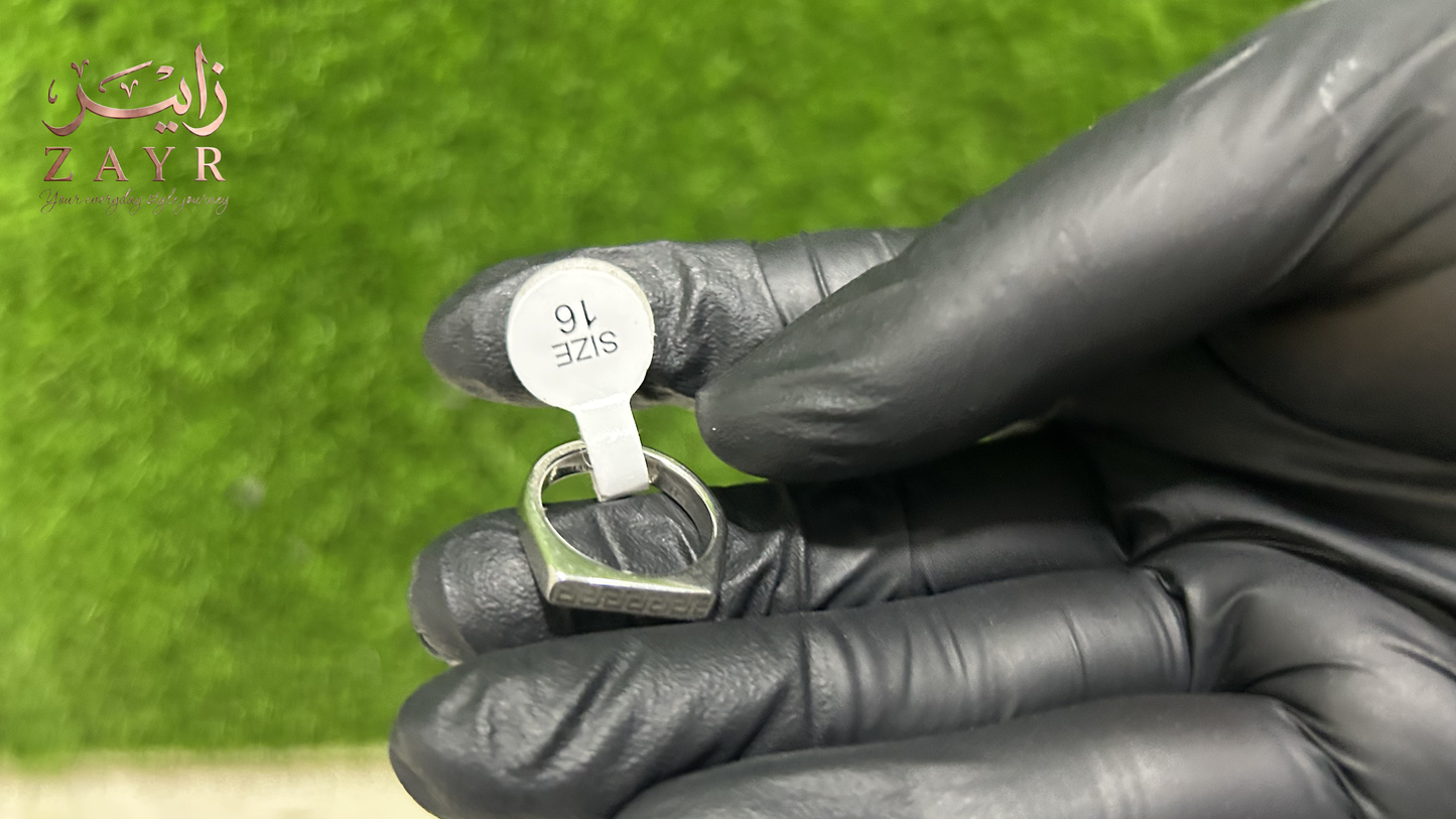 ZAYR Executive Greek Key Signet Ring