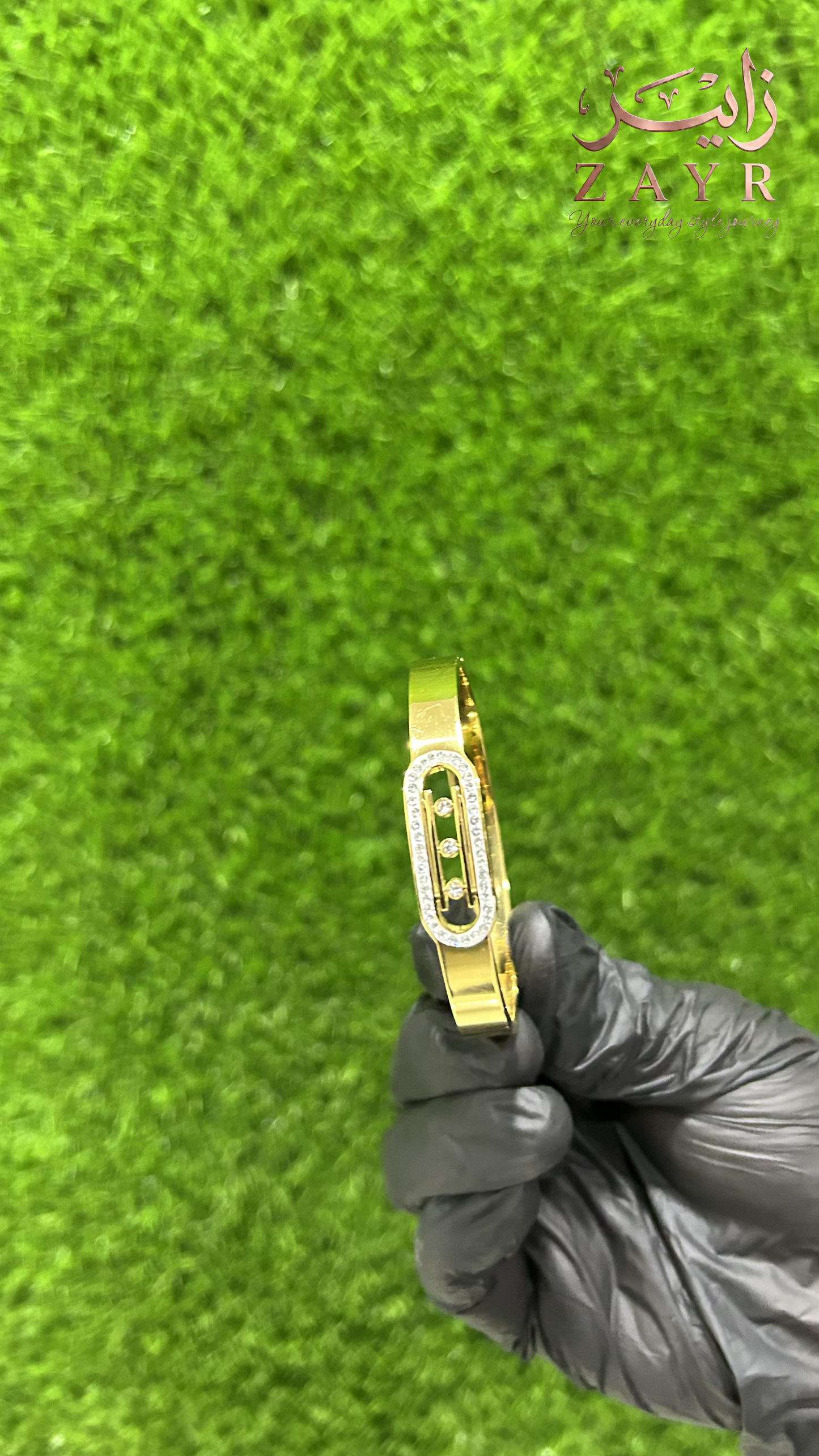 Zayr Triple Grace Floating Crystal Bangle