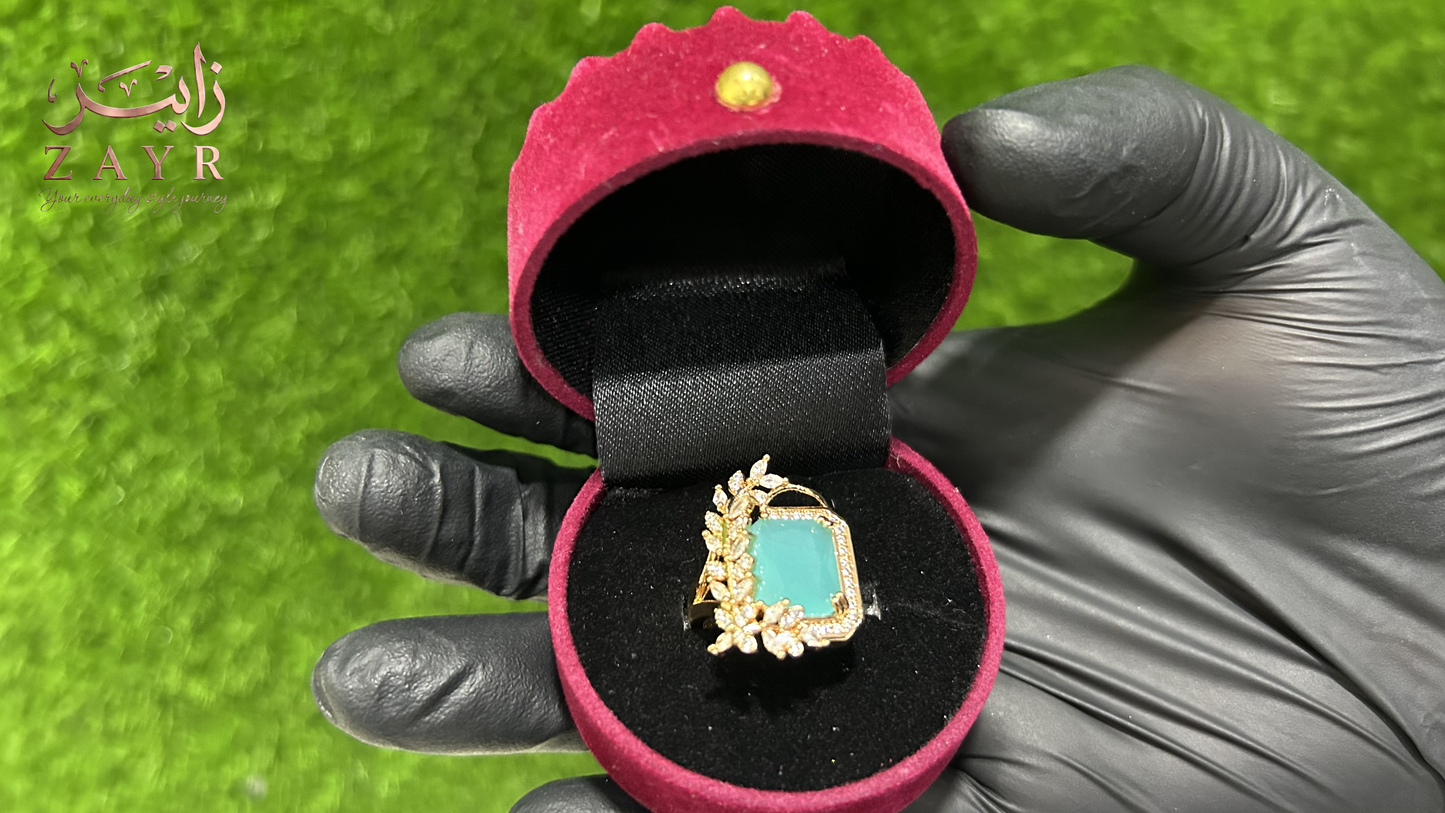Zayr Azure Eden Turquoise Ring for Women