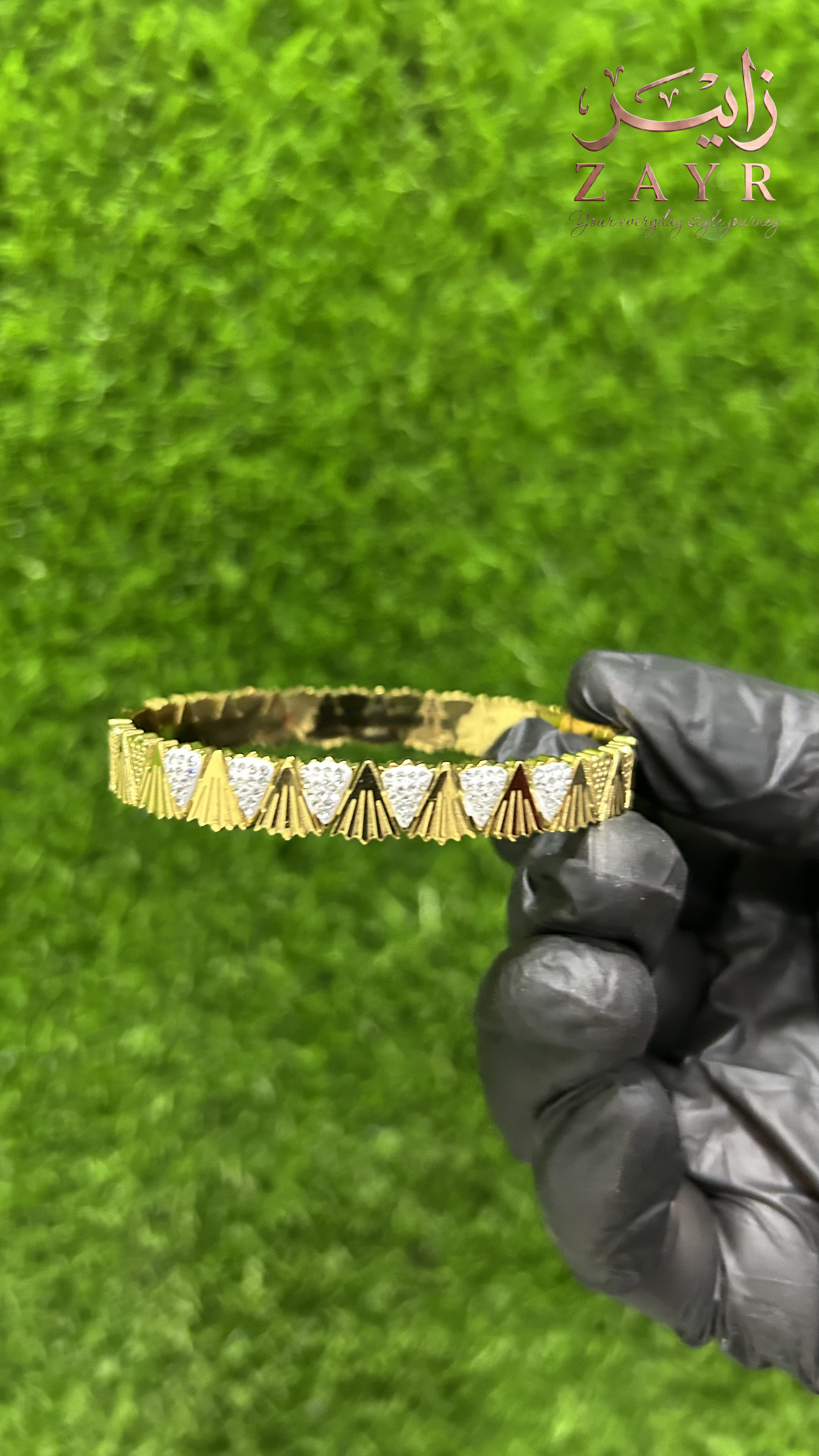 Modern Shimmer Dual-Tone Bangle
