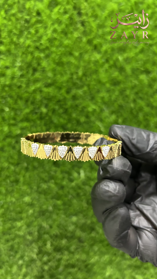 Modern Shimmer Dual-Tone Bangle