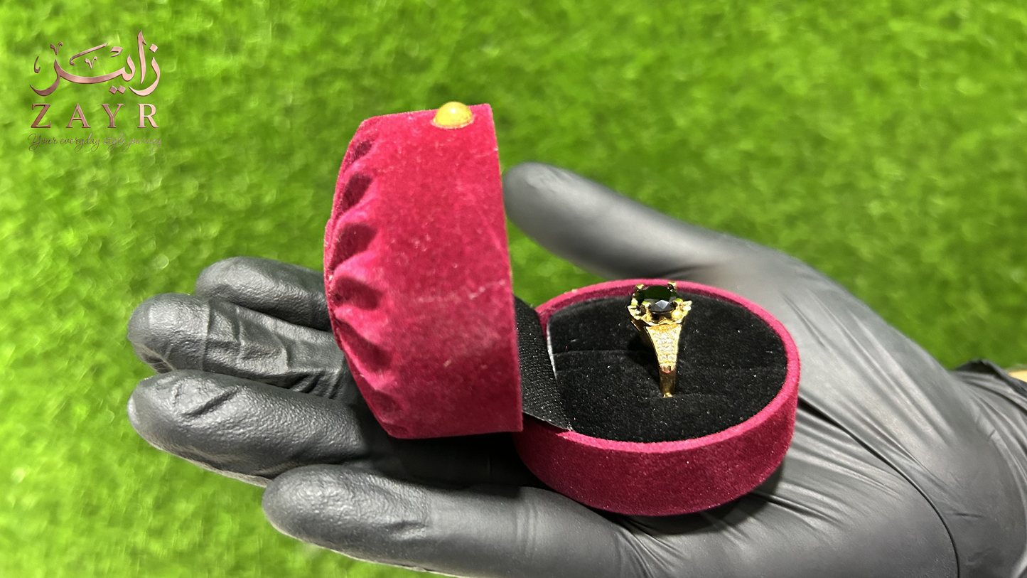 The ZAYR Onyx Hexagon Solitaire Ring