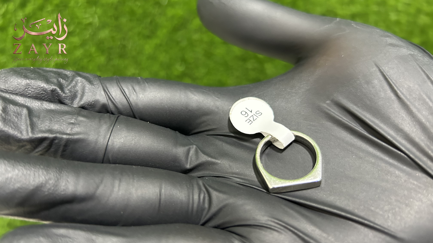 The ZAYR Sterling Geometric Signet Ring